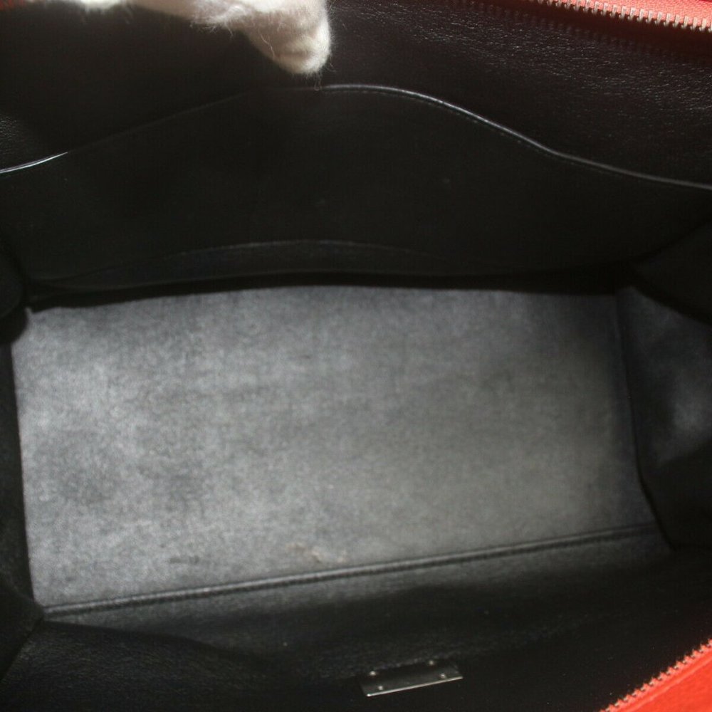 AUTHENTIC CELINE Hand Bag Red Leather - Picture 9 of 12